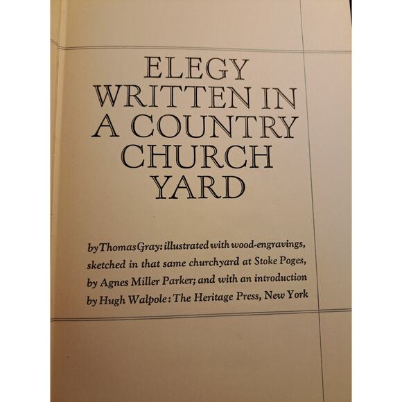 Elegy Written in a Country Church-yard by Thomas Gray Vtg 1951 Ill. Agnes Parker - Picture 4 of 7